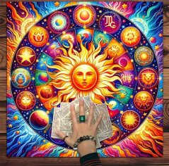 Vykládací ubrus - Živý nebeský solární Zodiac