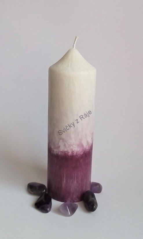 Svíčka s kamenem - Ametyst