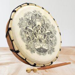 Šamanský buben - Hamsa s hůlkami