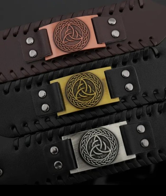 Náramek stříbřitý - Triquetra