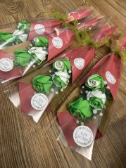 Mýdlová kytice - Zeleno-bílá