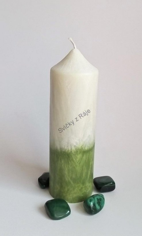 Svíčka s kamenem - Malachit