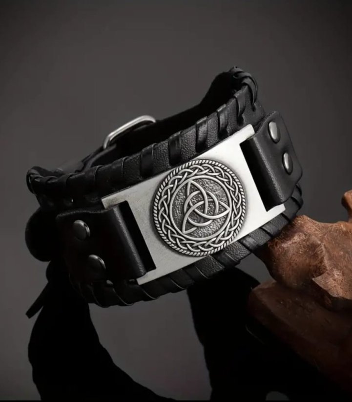 Náramek stříbřitý - Triquetra