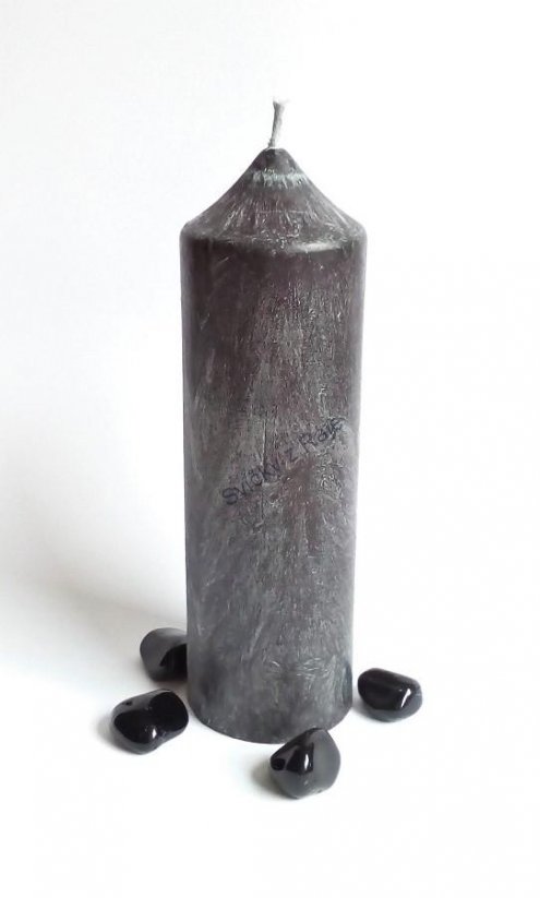 Svíčka s kamenem - Obsidián