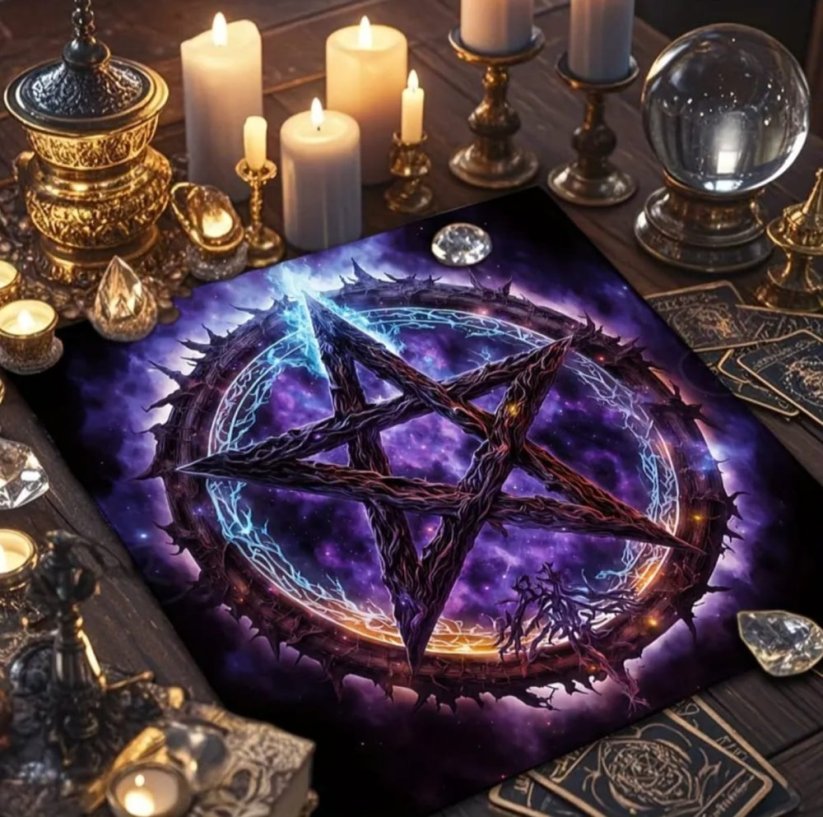 Vykládací ubrus - Gotický pentagram