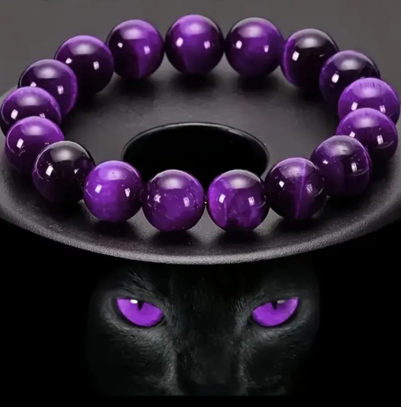 Resin náramek - Tygří oko fialové