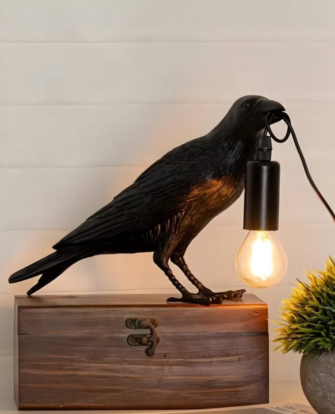 Gotická stolní lampa - Havran
