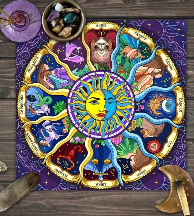 Vykládací ubrus - Malovaný zvěrokruh