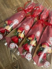 Mýdlová kytice - Růžovo-oranžová