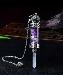 Kyvadlo s krystalickou špičkou - Ametyst