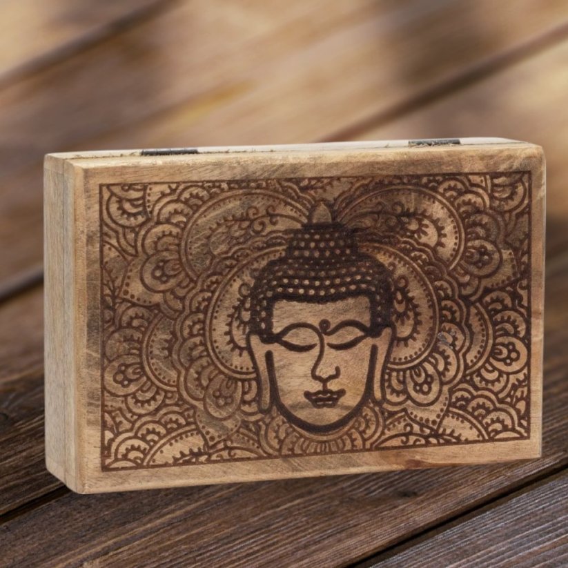 Dřevěná krabička - Buddha