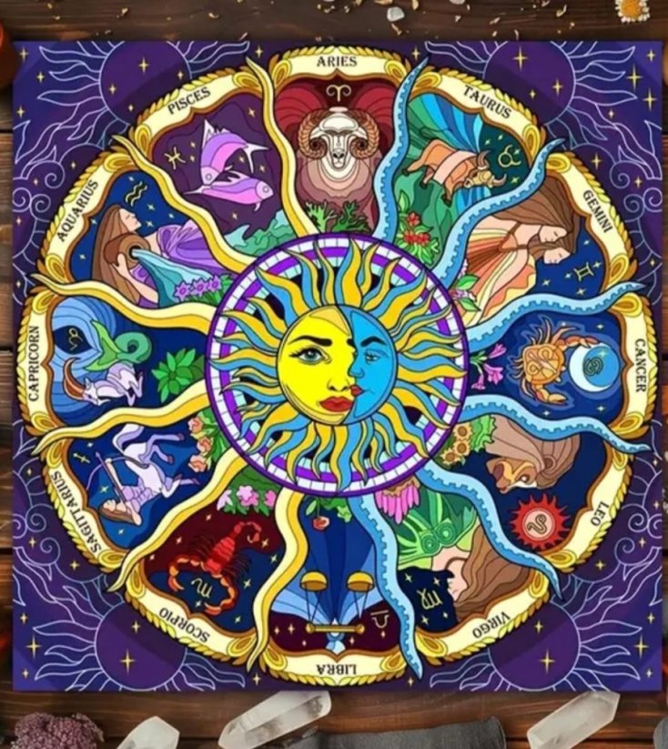 Vykládací ubrus - Malovaný zvěrokruh