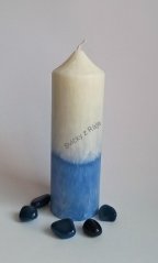 Svíčka s kamenem - Modrý achát