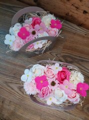 Mýdlové květy - Růžovobílá taštička