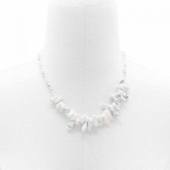 Dlouhý náhrdelník - Jaspis bílý