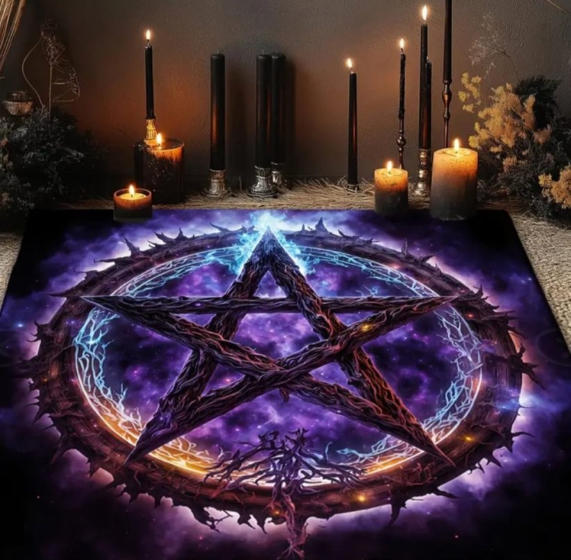 Vykládací ubrus - Gotický pentagram