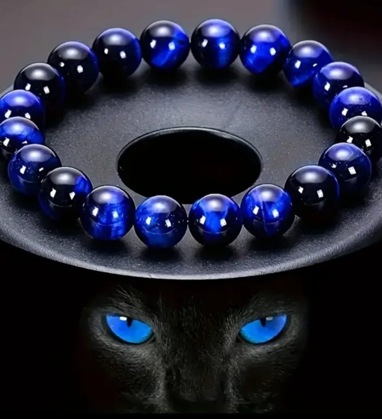 Resin náramek - Tygří oko modré