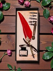 Vintage pero - Brk červený