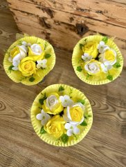 Mýdlové květy - Mini pugét žlutý
