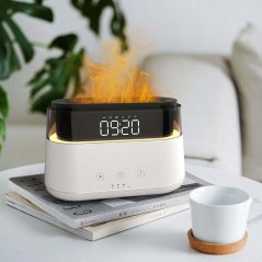 Moderní Aroma difuzér - Efekt plamene s hodinami
