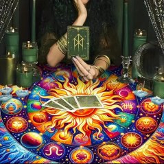 Vykládací ubrus - Živý nebeský solární Zodiac