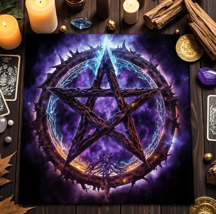 Vykládací ubrus - Gotický pentagram