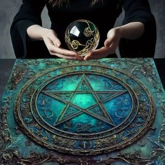 Vykládací ubrus zelený - Pentagram