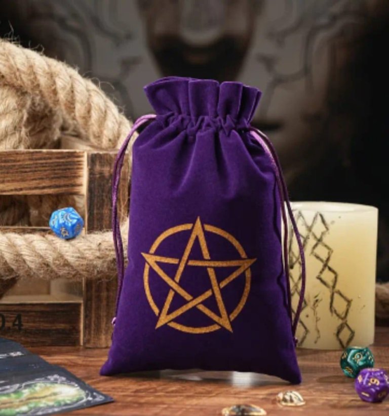 Sáček na tarotové karty - Pentagram fialový