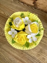 Mýdlové květy - Mini pugét žlutý