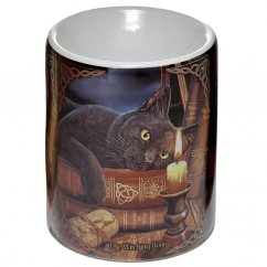 Aromalampa - Černá kočka s knihami