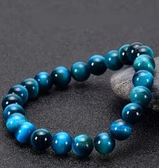 Tygří oko modré - Set náramku a přívěsku